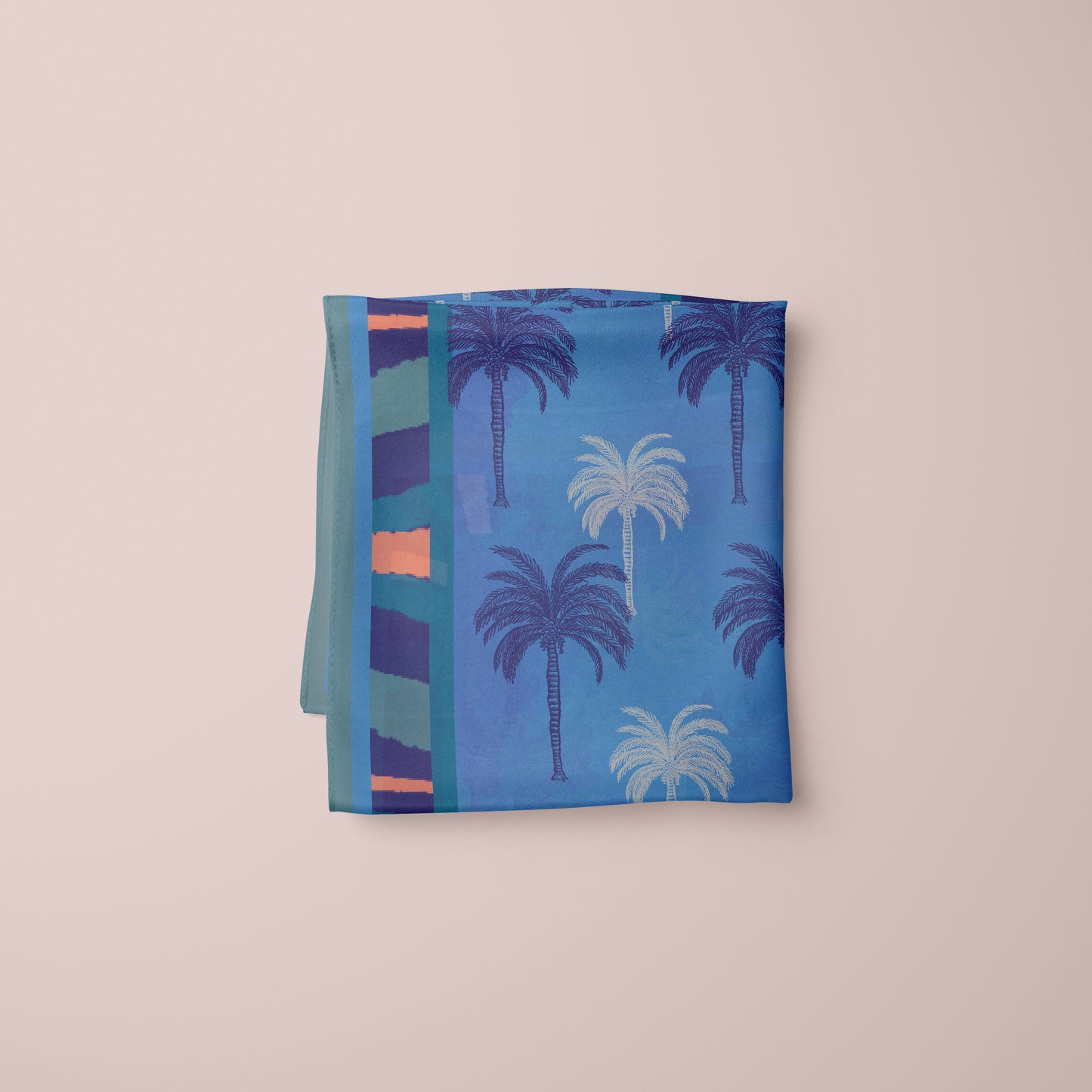 Illustrated silk pocket square