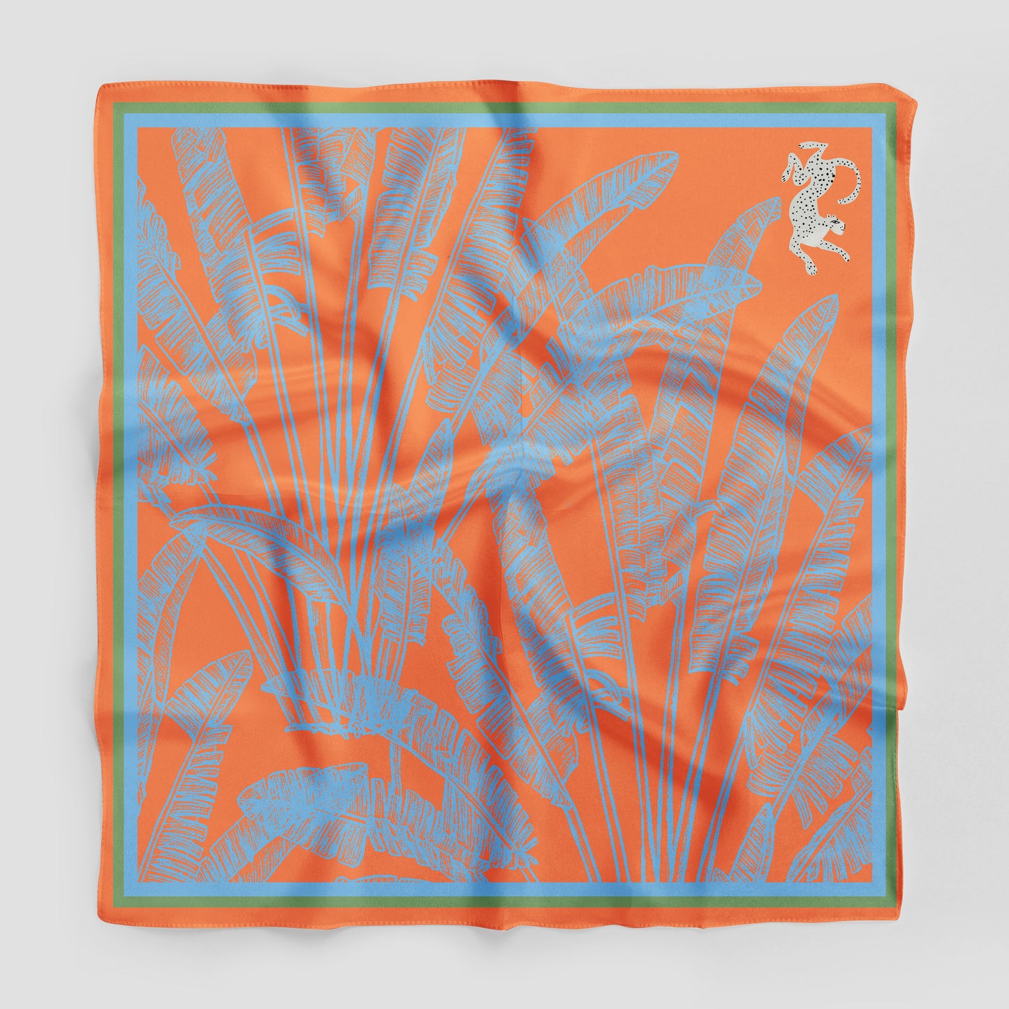 Pocket square illustrated on silk